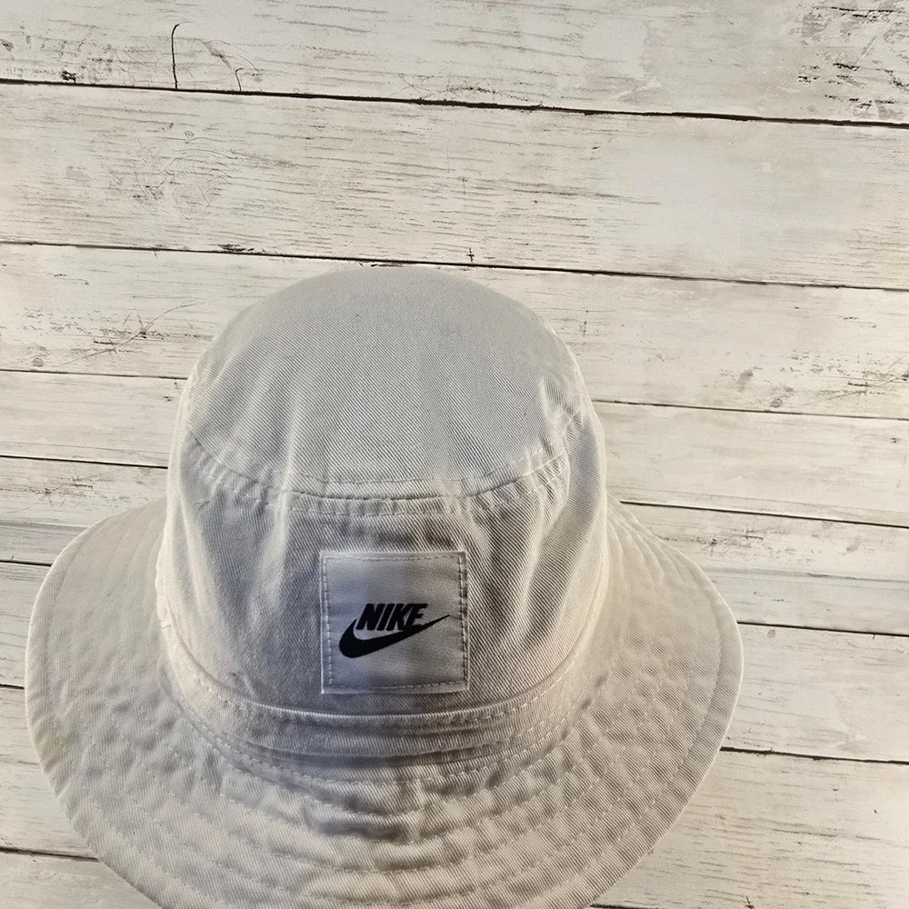 Nike Bucket Hat Lt Grey Cotton Twill Sun Cap L/XL Logo Patch Casual Streetwear